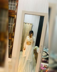 Georgette Backless Lehanga🤍🎀🦋