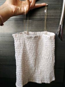 White Smocked Shoulder top