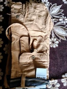Khaki Cargo Pants with Belt