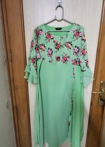 Floral Green Dress Beautiful Design And Fabric