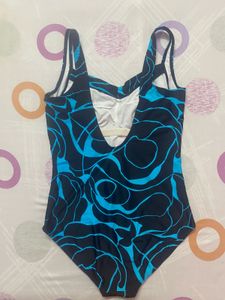 Blue &amp; Black Printed Swimsuit