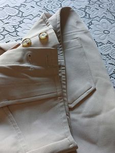 Vintage Beige High-Waisted Pants