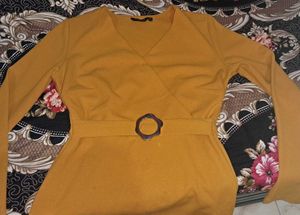 Mustard Belted Blouse