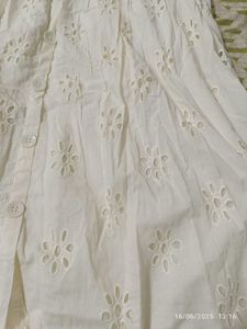 Medium New Unused White Embroidered Dress