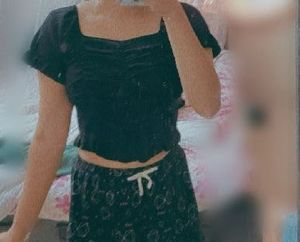 Black Off-Shoulder Crop Top