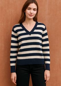 Striped V-Neck Sweater