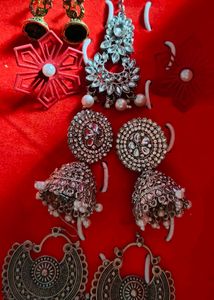 Traditional Earrings Combo With Western Eatings