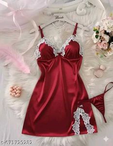 Satin Lace Lingerie Set
