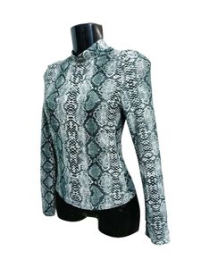 Snakeskin Print Mock Neck Top Size XS - S