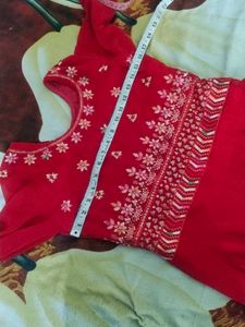 Red Embroidered Kurta Set