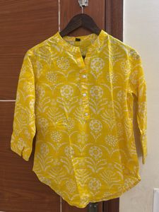 Yellow Floral Print Top