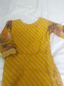 Heavy Embroidery Mustard Kurti