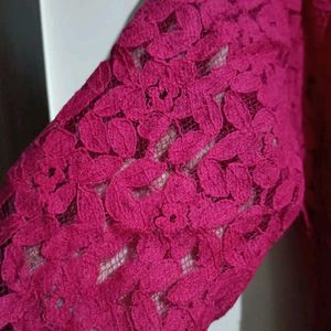 Netted pink one piece