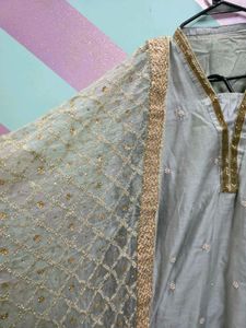 elegant chanderi pallazo suit