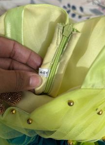Lime Green And Sea Blue Asymmetrical Layered