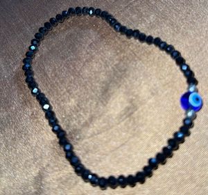 Black Beaded Evil Eye Bracelet