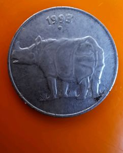 25 Paise 1993 Rhino Steel Coin