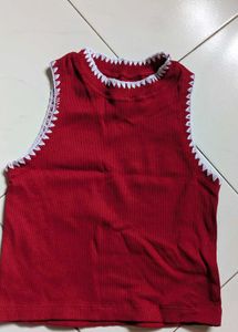 Red Knit Tank Top