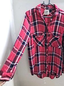 DNMX Red Plaid Flannel Shirt