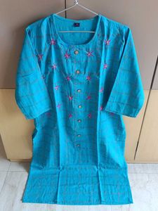 Elegant Blue Embroidered Kurta