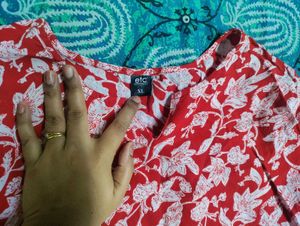 Red Cotton Co-ord Set