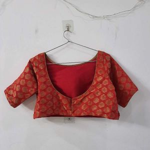 Red Brocade Blouse