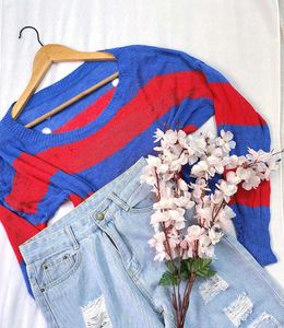 Y2k Striped Knit Sweater A