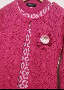 Rose Color Winter Sweater For 8-9 Year Girl