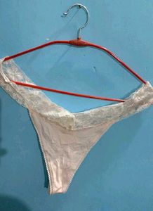 Branded Lace Trim Thong