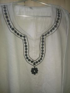 Grey and Black Embroidery Design Kurta...🖤