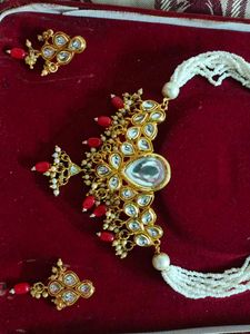 Copper And Kundan Jewellery Set
