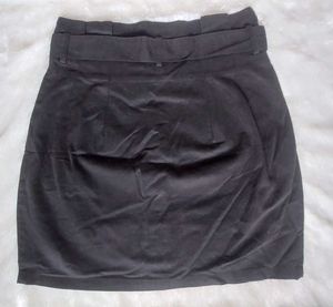 Black Button-Down Mini Skirt