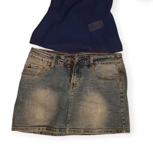Y2k Blue Mini Denim Skirt