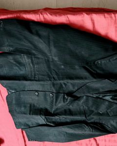 Men Striped Black Suit Blazer