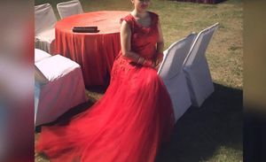 Red Clour Gown New 1 Time Use Only