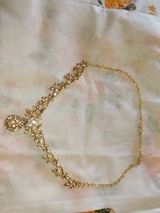 Gold Floral Rhinestone Necklace