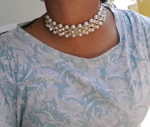 White Stone Necklace With Adjustable Ropes