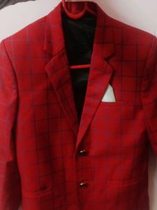 Red checkered party wear blazer