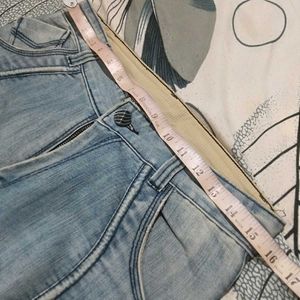 Embroidered Light Wash Denim Jeans