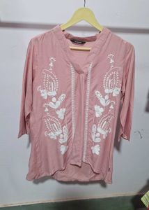 Embroidered Pink Top