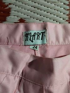 Pink Pleated Mini Skirt