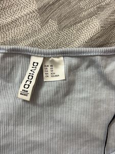 Blue Ribbed Crop Top + free gift