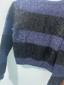 Blue Black Winter Top