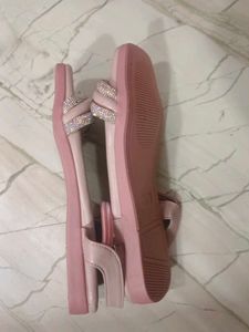 Pink Rhinestone Flats