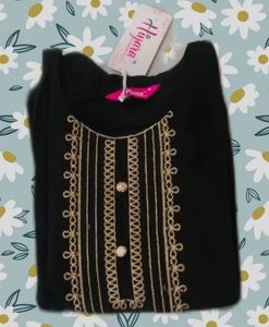 Elegant Black Embroidered Kurti