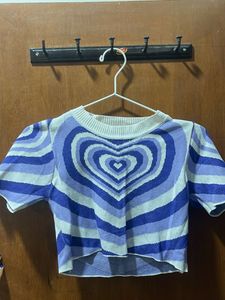 Heart Pattern Crop Top