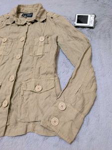 VTG ARMANI JEANS Light Brown 100% Linen Jacket