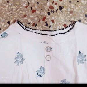 Floral White Top