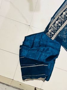 Elegant Teal Embroidered Salwar Suit