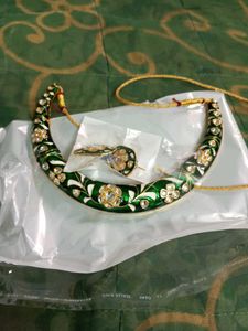 Green Kundan Necklace Set